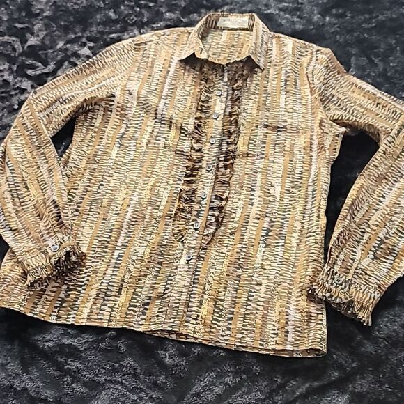 Vintage Jaeger Long Sleeve Ruffle Pleated  Skirt Suit - Picture 9 of 12